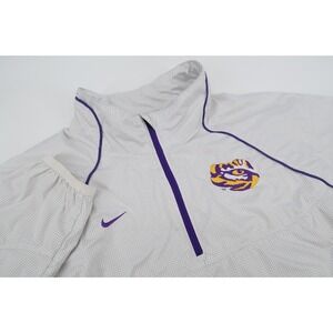 Nike LSU Tigers Mens Large Storm Fit 1/4 Zip Windbreaker Jacket White Purple